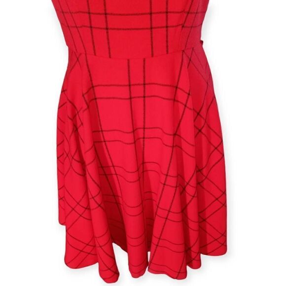 ELLE RED & BLACK DRESS SZ.4 EUC. NO BELT. - Picture 3 of 8